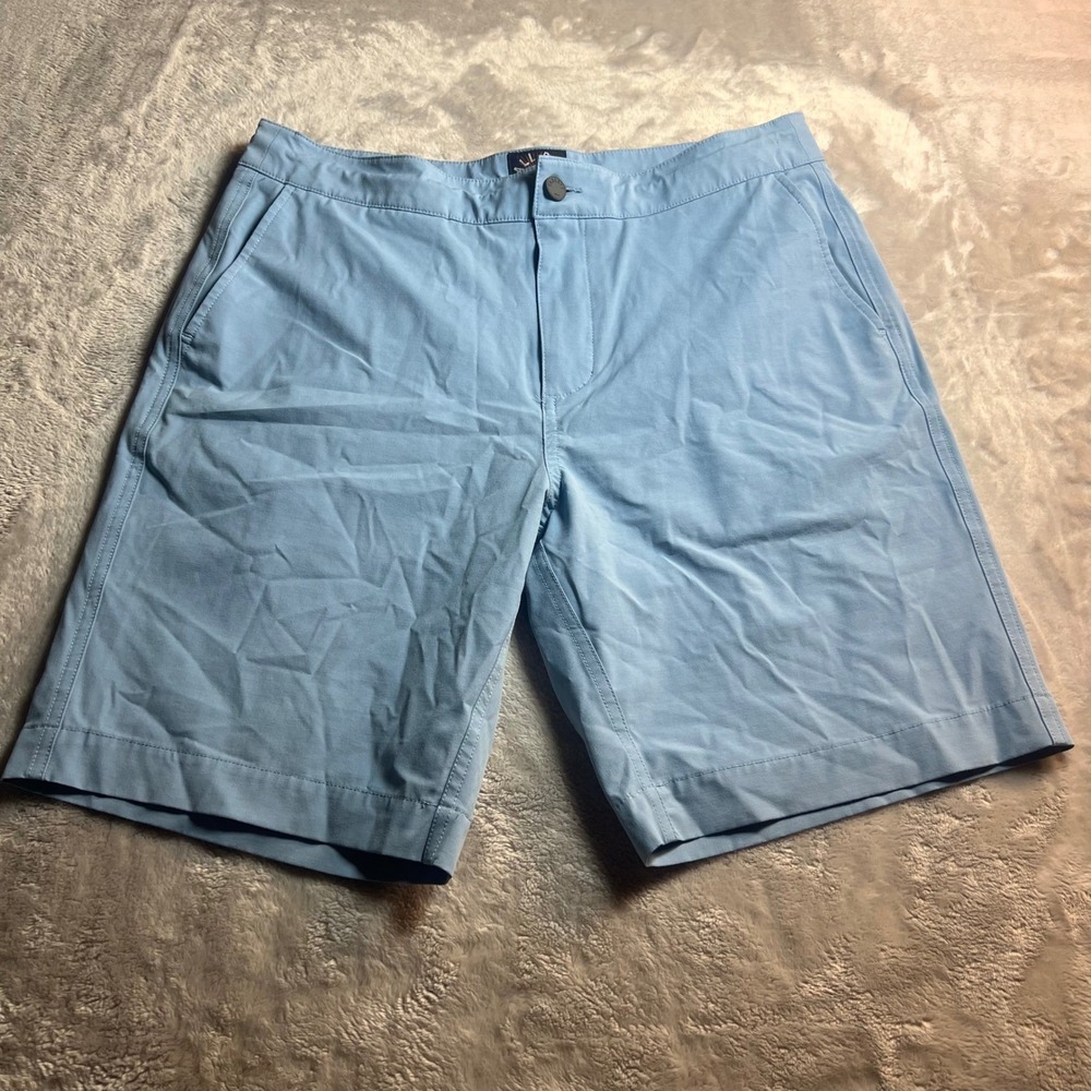 Faherty Mens 33 All Day Shorts Blue Stretch Hybrid Recycled Casual Summer